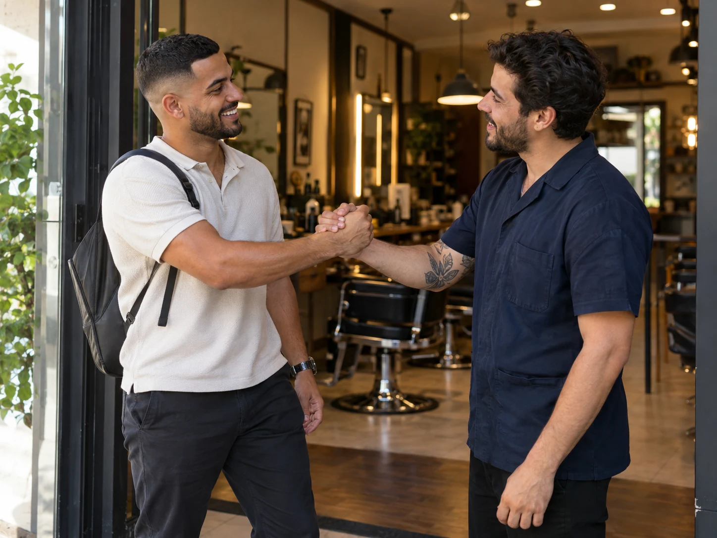 Experiência de atendimento em barbearia, em imagem editorial